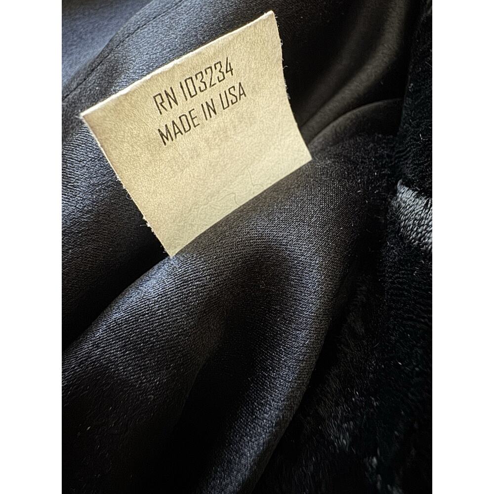 Vintage Adrienne Landau Silk Velvet Vest Fox Fur Collar Embroidered Black USA S - Picture 4 of 11